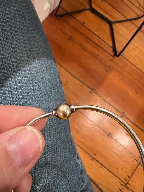 EDEN HAND ARTS 925 SILVER AND 14K GOLD, SCREWBALL CAPE COD BRACELET - Picture 9 of 12